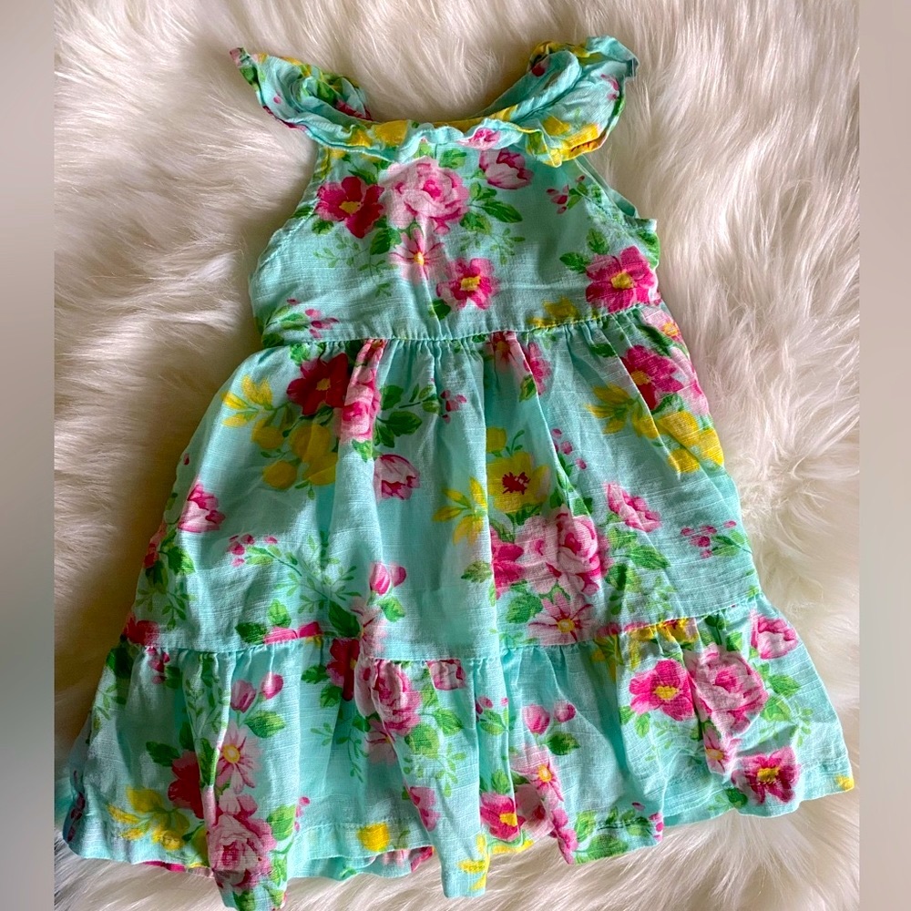 Floral Little Me Size 12m Spring Ruffle Collar Dress